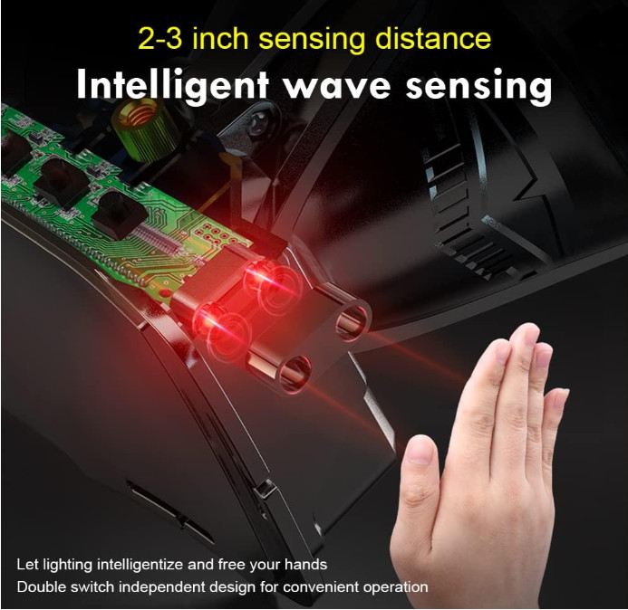 Linterna frontal LED potente sensor movimiento impermeable duradera recargable e