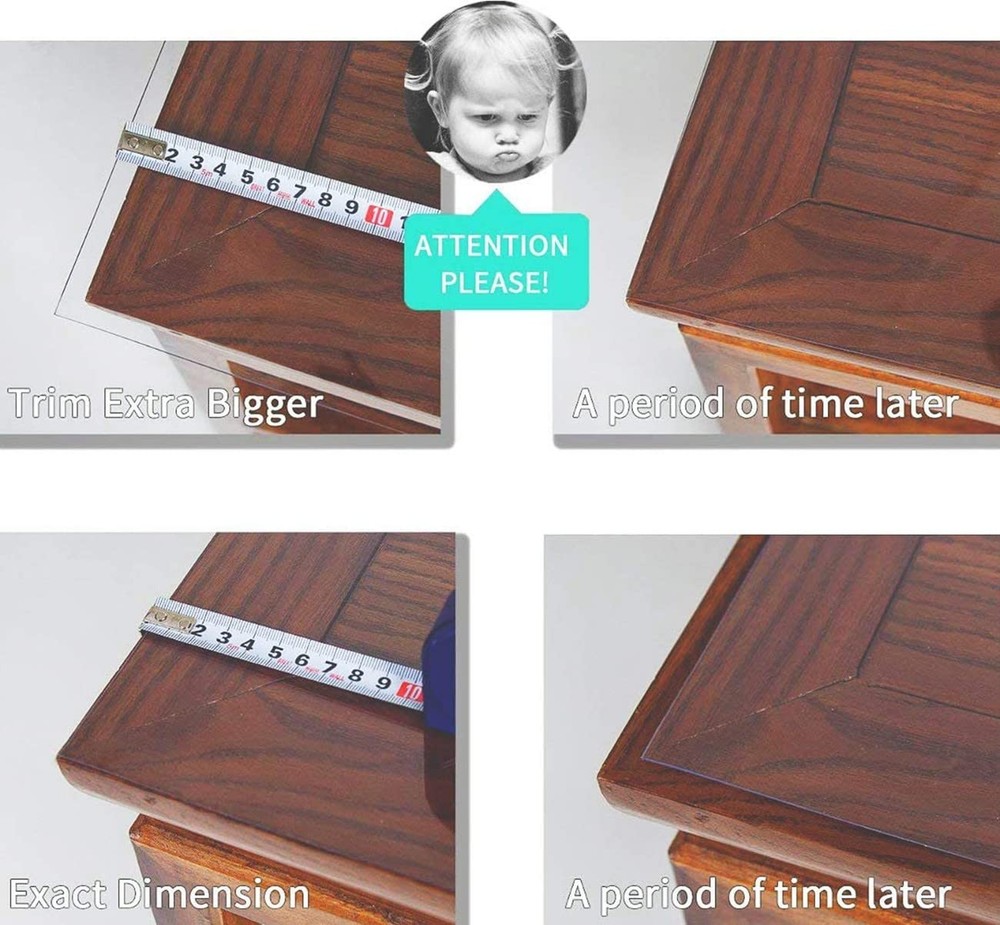 Leffora Clear Table Cover Protector 14 x 14" x 67" (Rectangular), 1.5mm