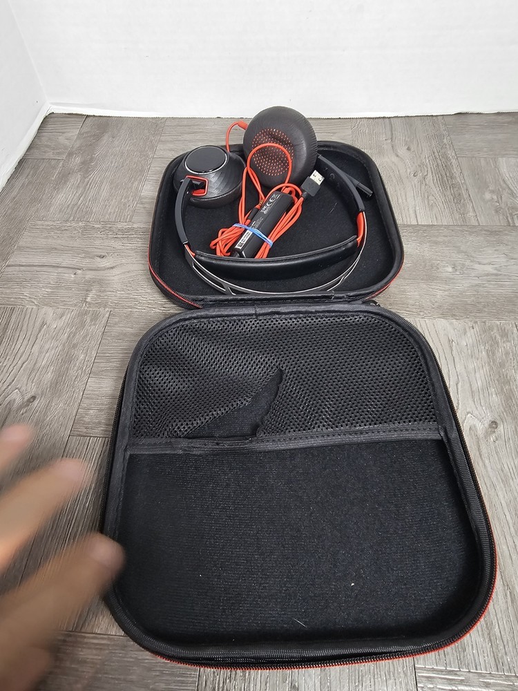 Plantronics Poly Blackwire 5220 Stereo USB Wired Headset With Mic & Case*Tested*