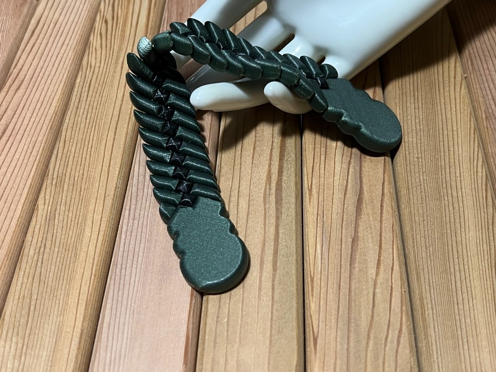 Dark Green Snake Skin texture Chotki/Plastic/handmade 3Dprinted Size 22cm 35gram