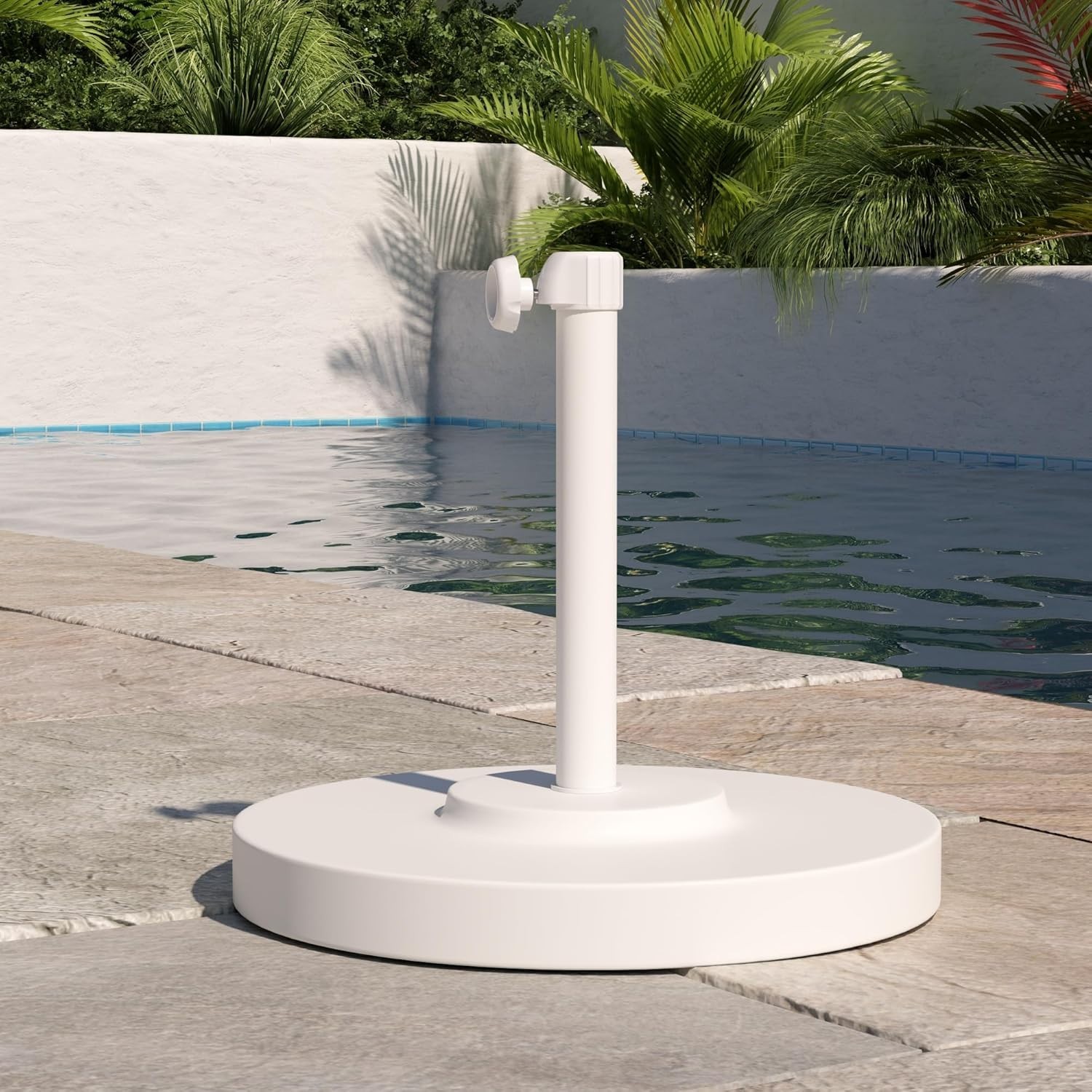Sturdy 50 lbs Concrete Weighted Patio Umbrella Base for Stability & Elegance