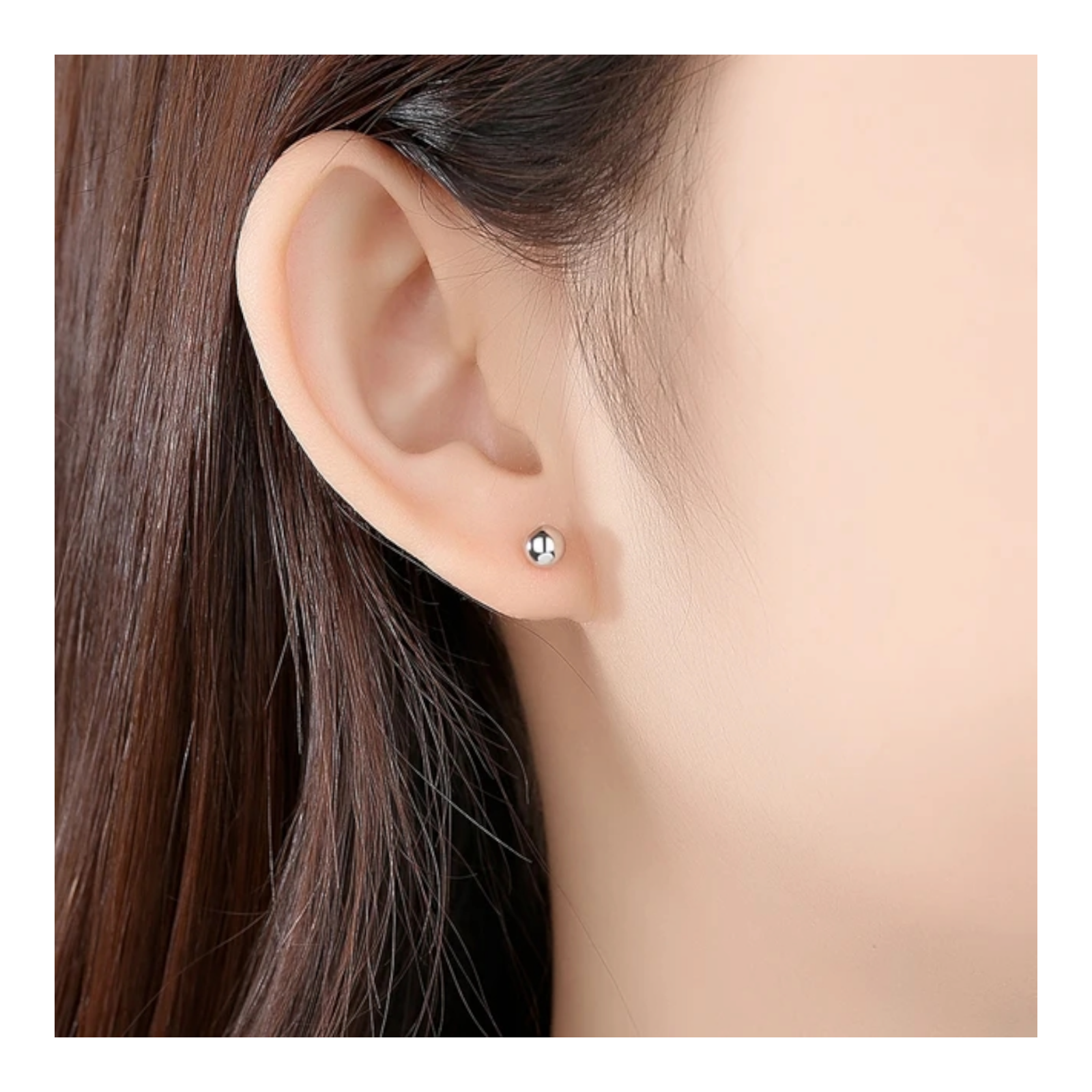 925 Sterling Silver Ball Stud Earrings For Women, Men 3mm, 4.3mm, 5mm Unisex