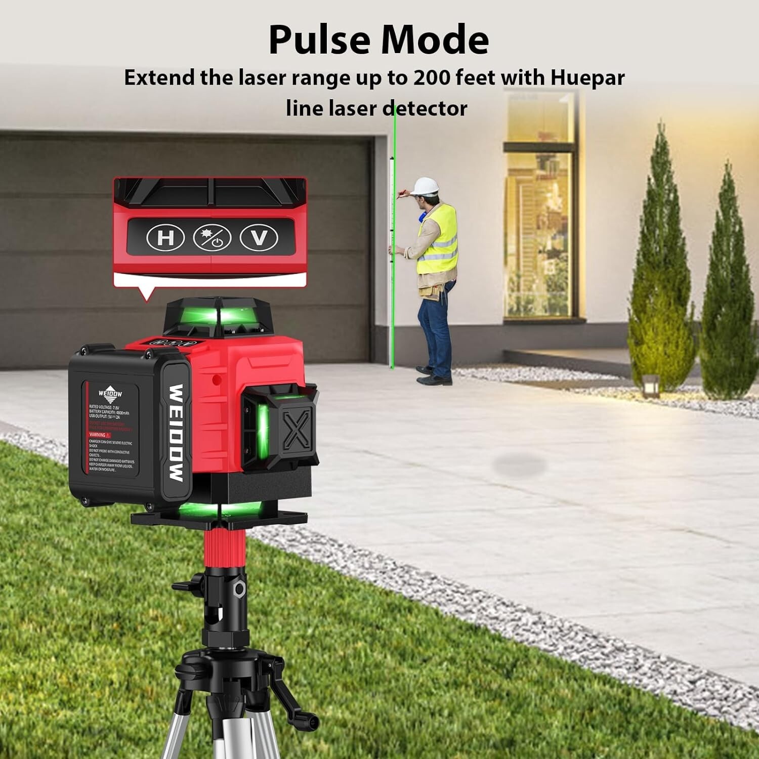 16 Lines Laser Level Self Leveling Accurate 4×360° with 4800 mAh Battery