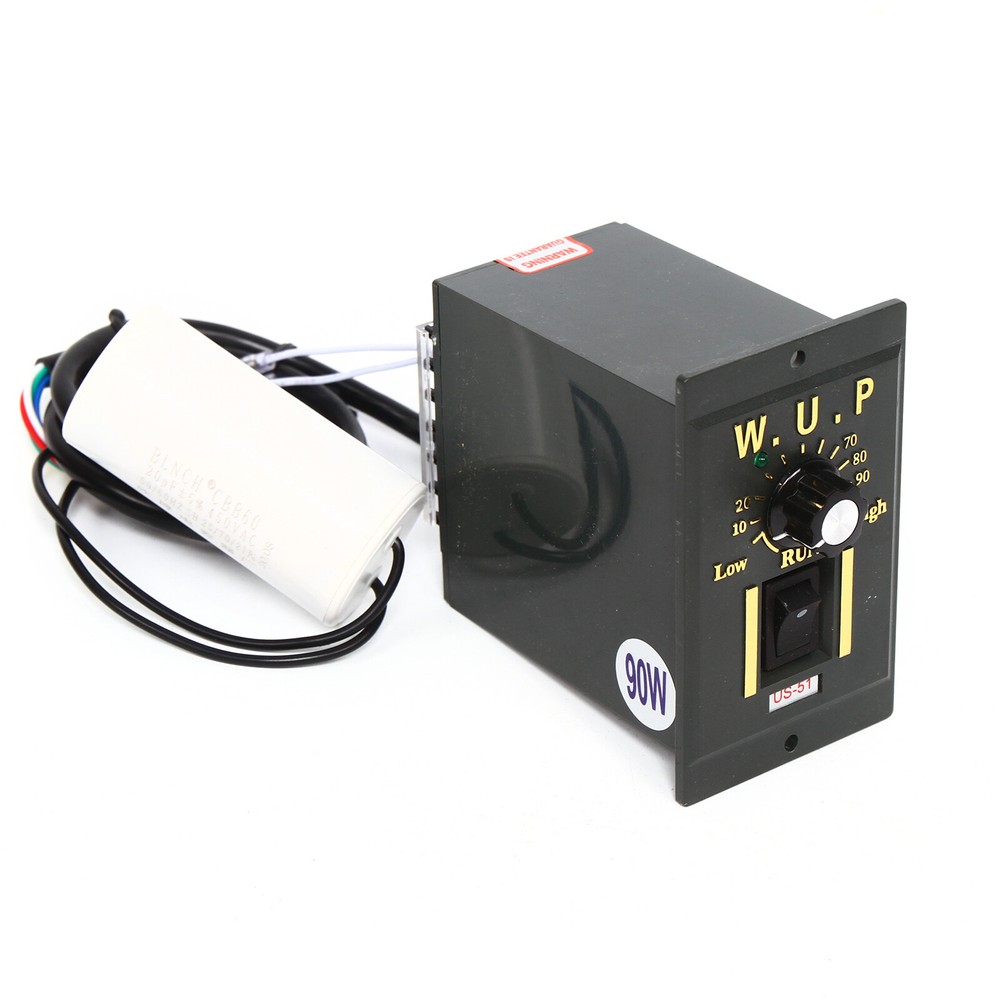 90W AC Gear Motor Electric Motor Variable+Speed Controller Single-phase 1:100