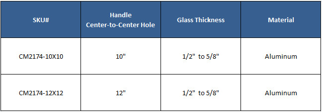 CEL 12" Solid Aluminum Straight Back to Back Pull Handles for Entry Door