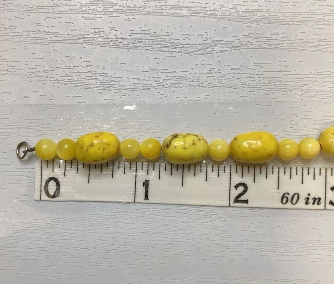 Yellow Stone Howlite Magnesite Calcite Beaded Necklace, Bracelet & Earrings Set