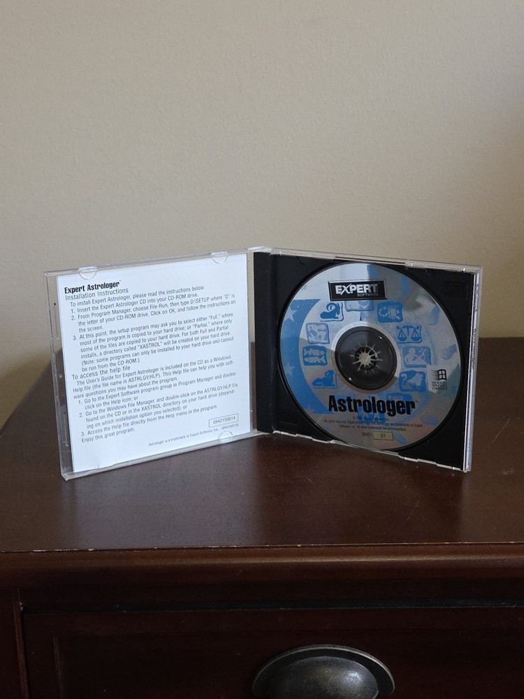 Vtg 90's Expert Software Astrologer PC CD-ROM 1995 for Microsoft Windows 3.1