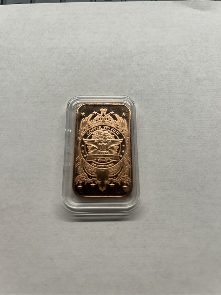 1OZ .999 FINE COPPER BAR STANDING LIBERTY