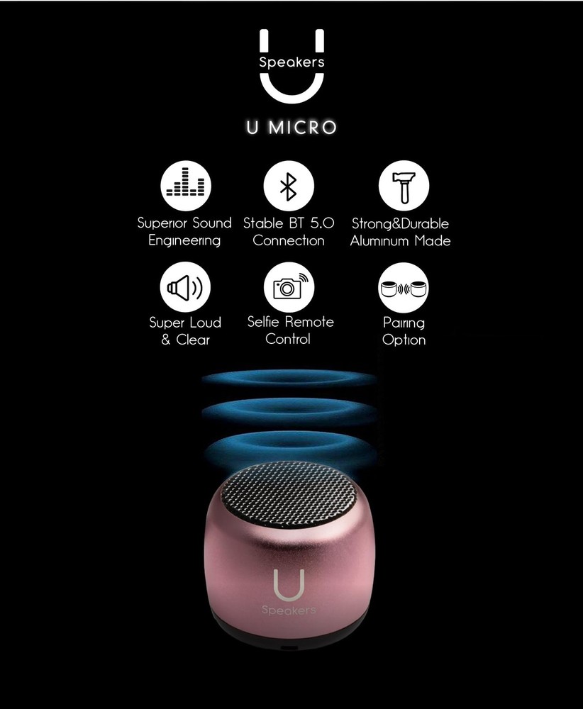 U Micro Bluetooth Speaker | Coin-Sized Speakers Bluetooth Wireless with Built...