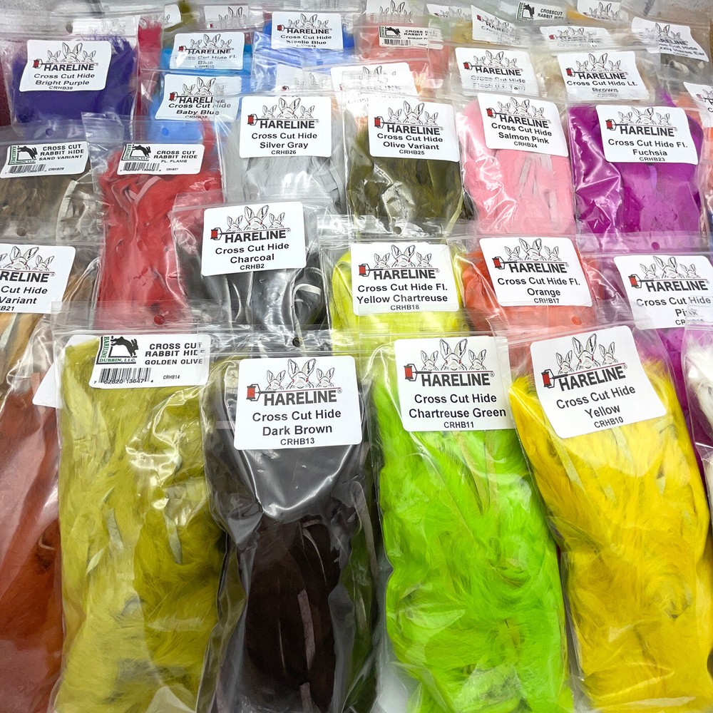 CROSSCUT RABBIT STRIPS - BULK 48 PER PACK - Hareline Fly Tying Material Zonkers