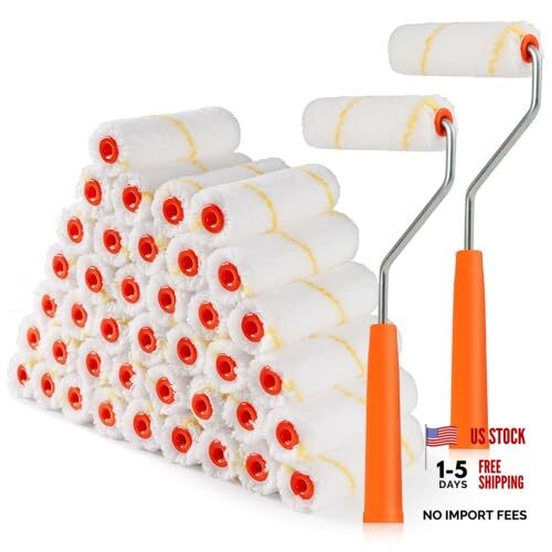 Microfiber Paint Roller 4 Inch, 40 Pack Mini Paint Roller 4 Inch,40 Pack