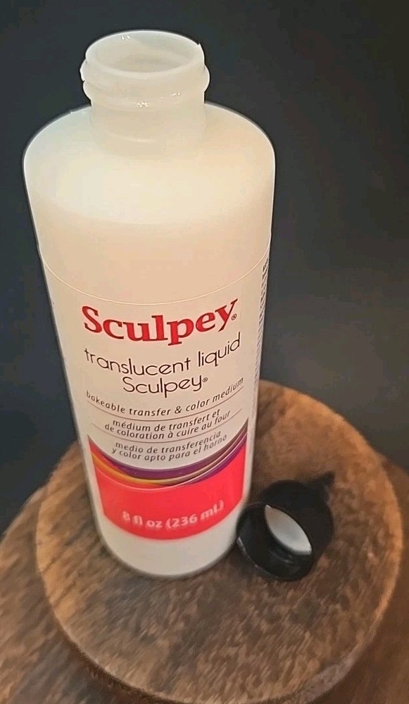Sculpey Translucent Liquid Polymer Clay 8oz Opened Bottle READ