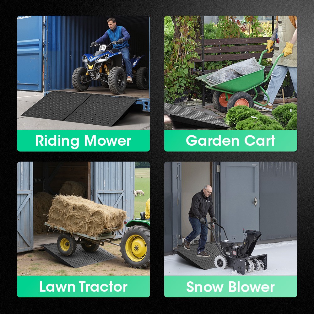 36" x 48" Shed Ramp for Riding Mower 1500LB Anti-Slip Punch Plate Ramp 2PC Alloy