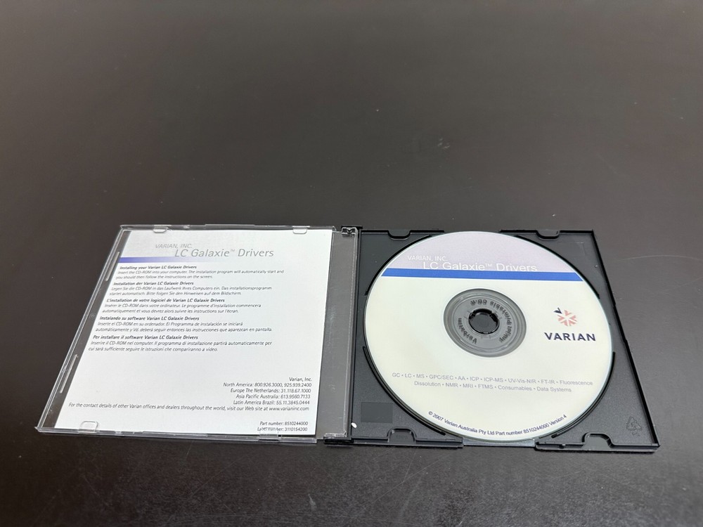 Varian Version 4 LC Galaxie Drivers Software PN 8510244000 Chromatography System