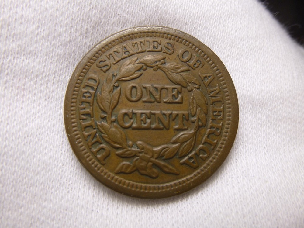 1847 Repunched date Braided Hair Large Cent