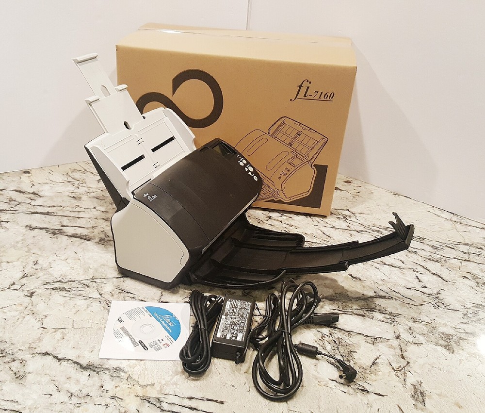 FUJITSU fi-7160 Color Duplex Workgroup Document Scanner AC adapter+USB+Setup DVD