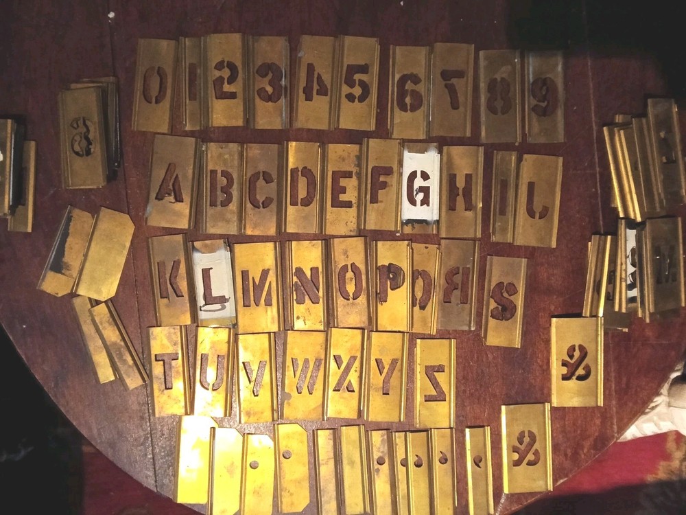 96 PC 2 Sets Brass Letter and Number Stencils- plus