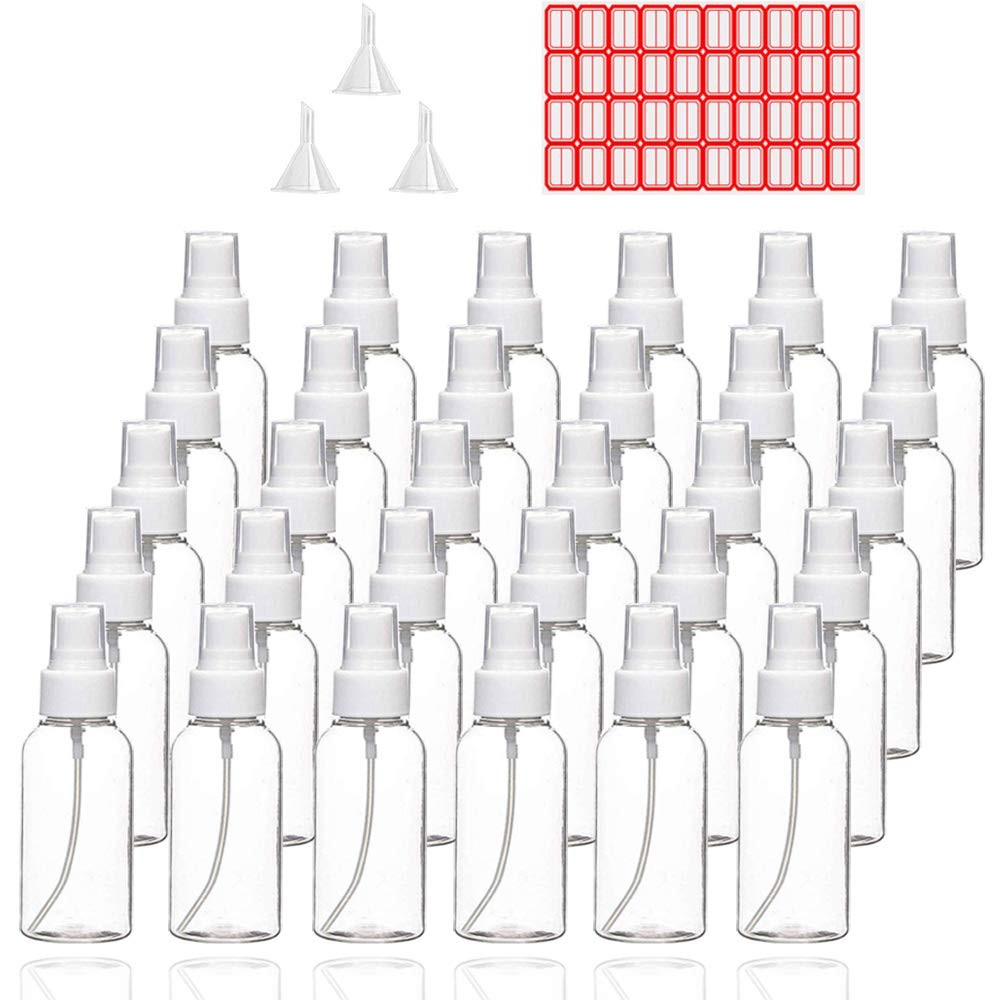 Spray Bottles, 30 Pack 30ml 1oz Clear Empty Fine Mist Plastic Mini