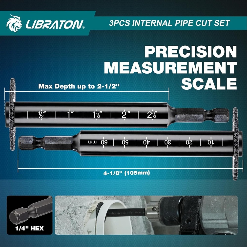 Complete Internal Pipe Cutting Set for PVC & PE Pipes - Lightweight & Efficient