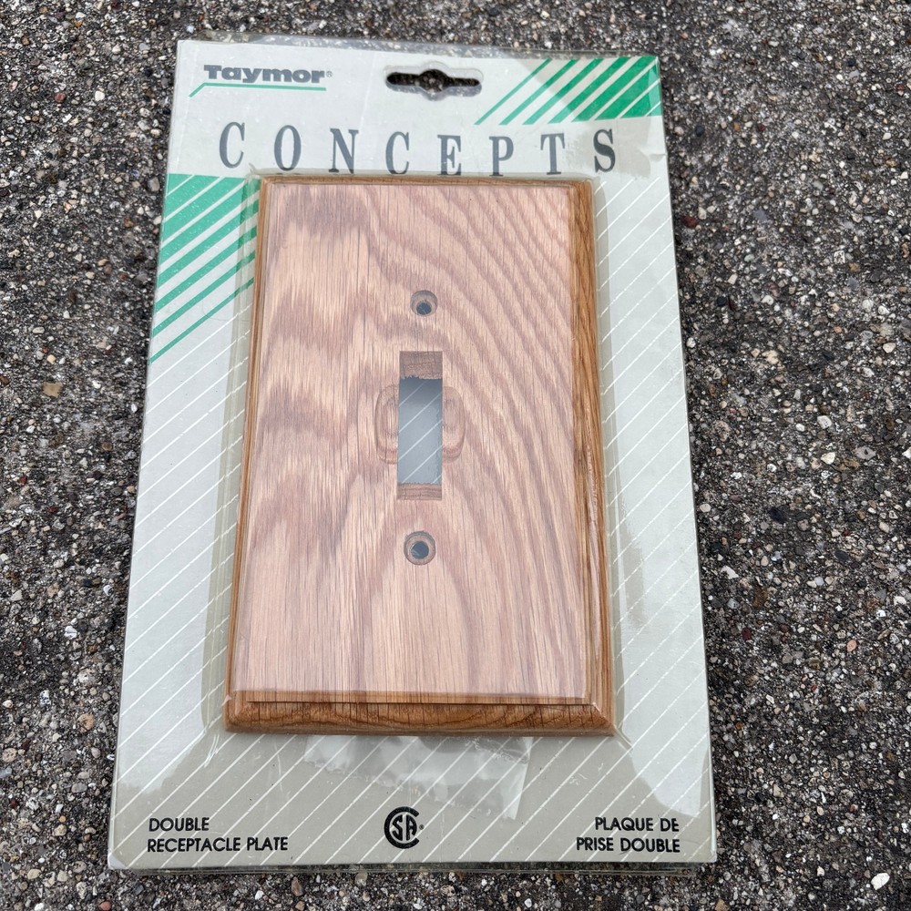 Taymor Concepts - Solid Oak Single Switch Plate New Sealed 3.5x5.5