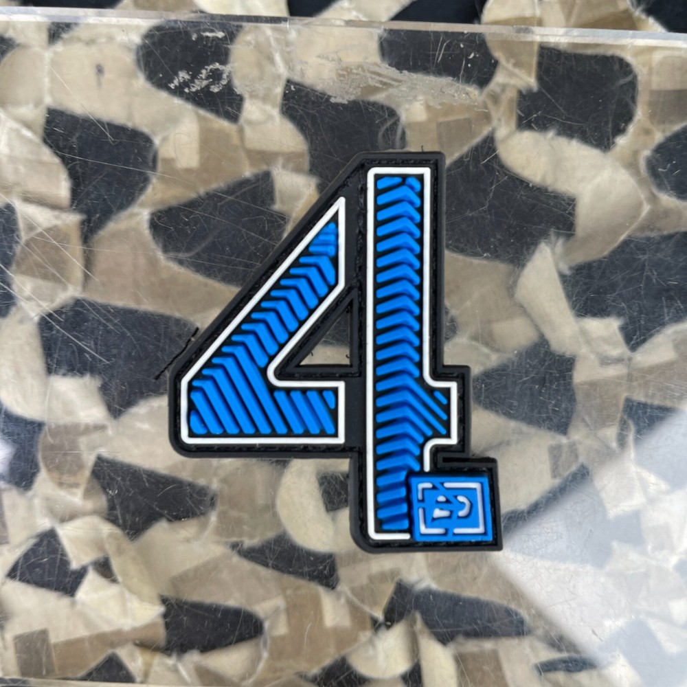 NEW Push Rubberized Number Patch - Blue - 4