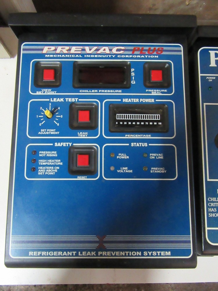 MECHANICAL INGENUITY PRELERT & PREVAC CHILLER PRESSURE / LEAK PREVENTION SYSTEM