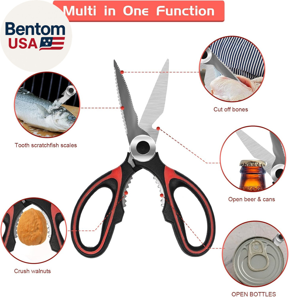 2-Pack Kitchen Scissors Heavy Duty, Premium Sharp Kitchen Shears for Food, Fish,
