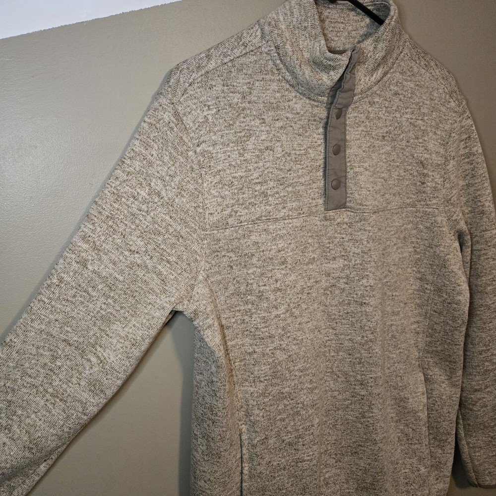 Goodfellow & Co. Men’s Regular Fit Pullover 1/4 Button Sweater Beige Size Medium