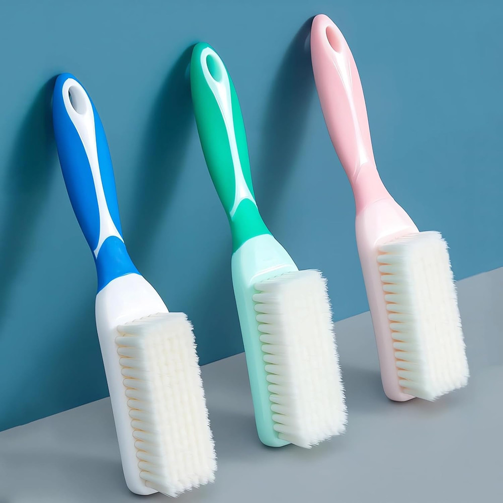 3 Pack Laundry Scrub Brush Shoe Laundry Stain Brush with Long Handle Very Sof...