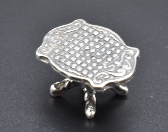 Vintage Solid Silver Miniature Doll's House Table 1994 925