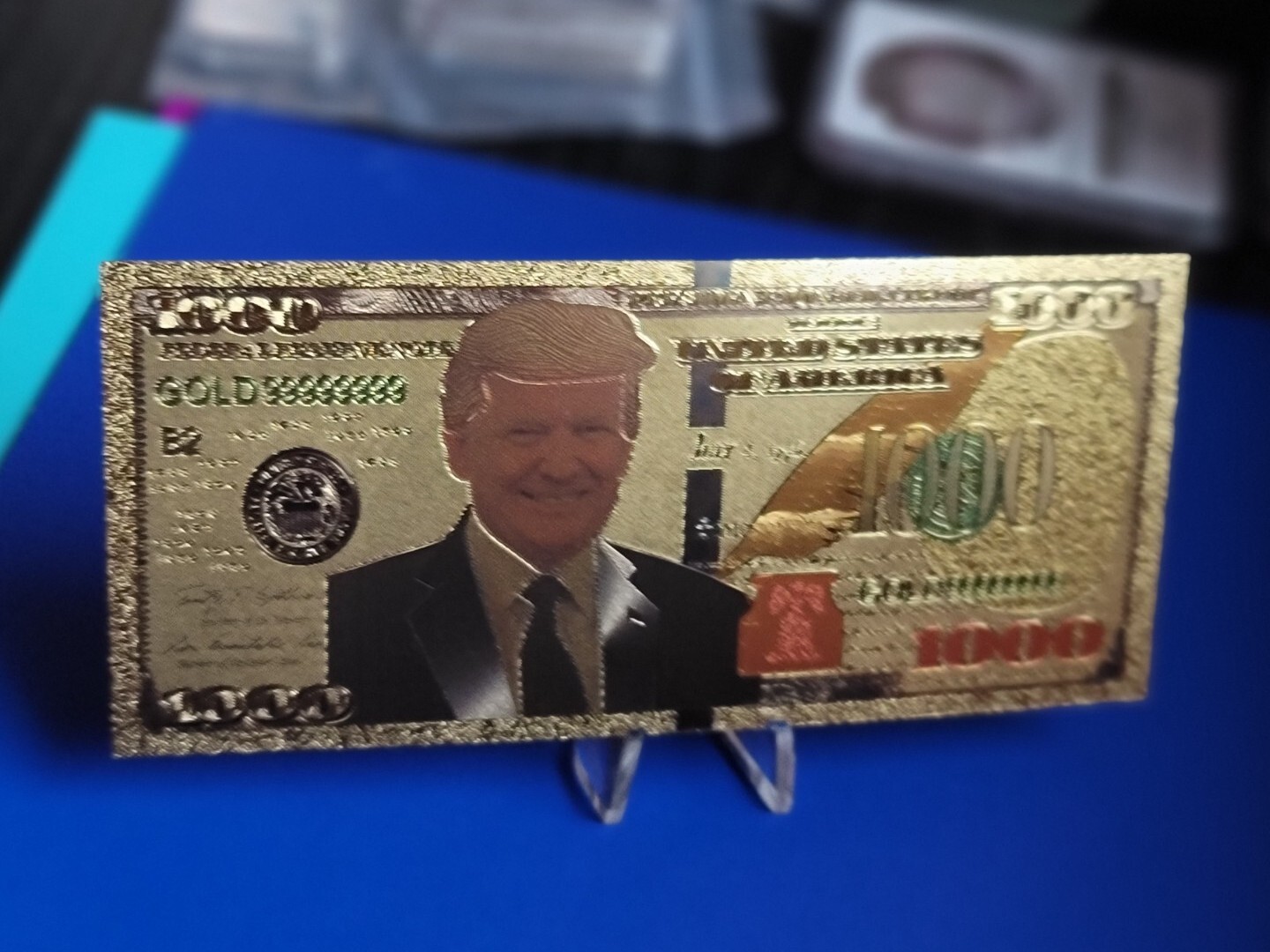 Donald Trump $1000 Bill, Bank Note - 24kt Gold Foil Commemorative - FREE Ship!