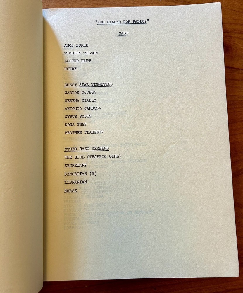 Burke’s Law Original TV Script