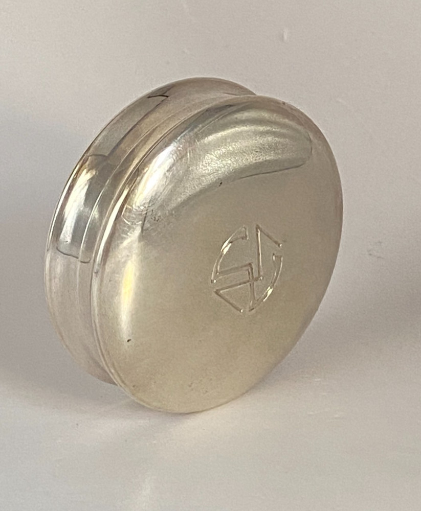 Antique c1910 Austrian Heavy Solid Silver Pill Trinket Box Gilt Interior