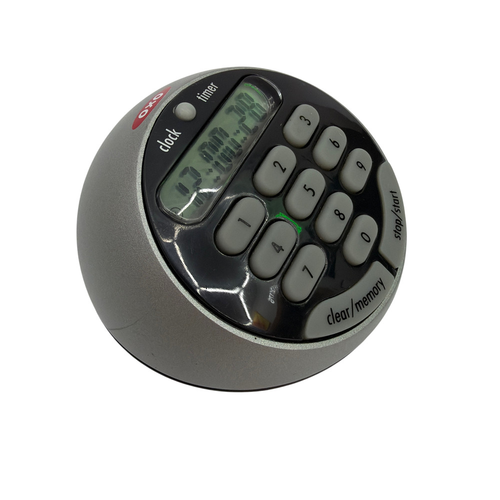 OXO Digital Kitchen Timer Clock Silver Black Tested Working