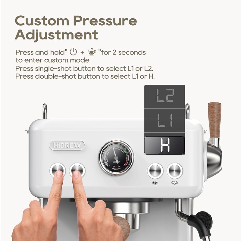 HiBREW Espresso Machine Adjustable Coffee & Steam Temperature, PID Technology