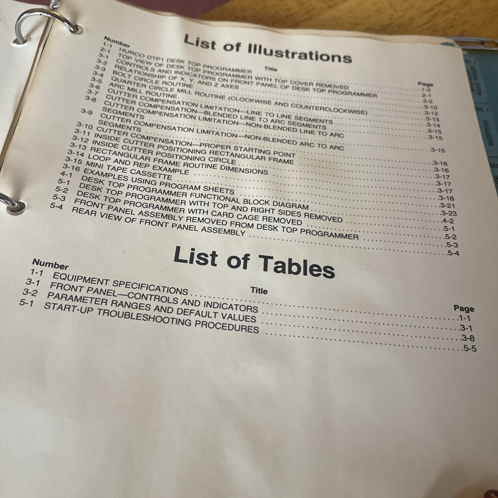 Hurco DTP 1 Desk top Programmer Owner's Manual