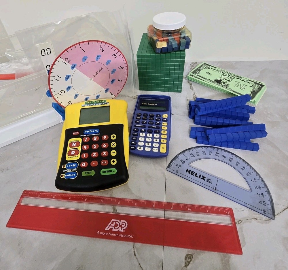 Learning Tools K-2 Math Base 10 Manipulatives Calculators Homeschool Tutor Class