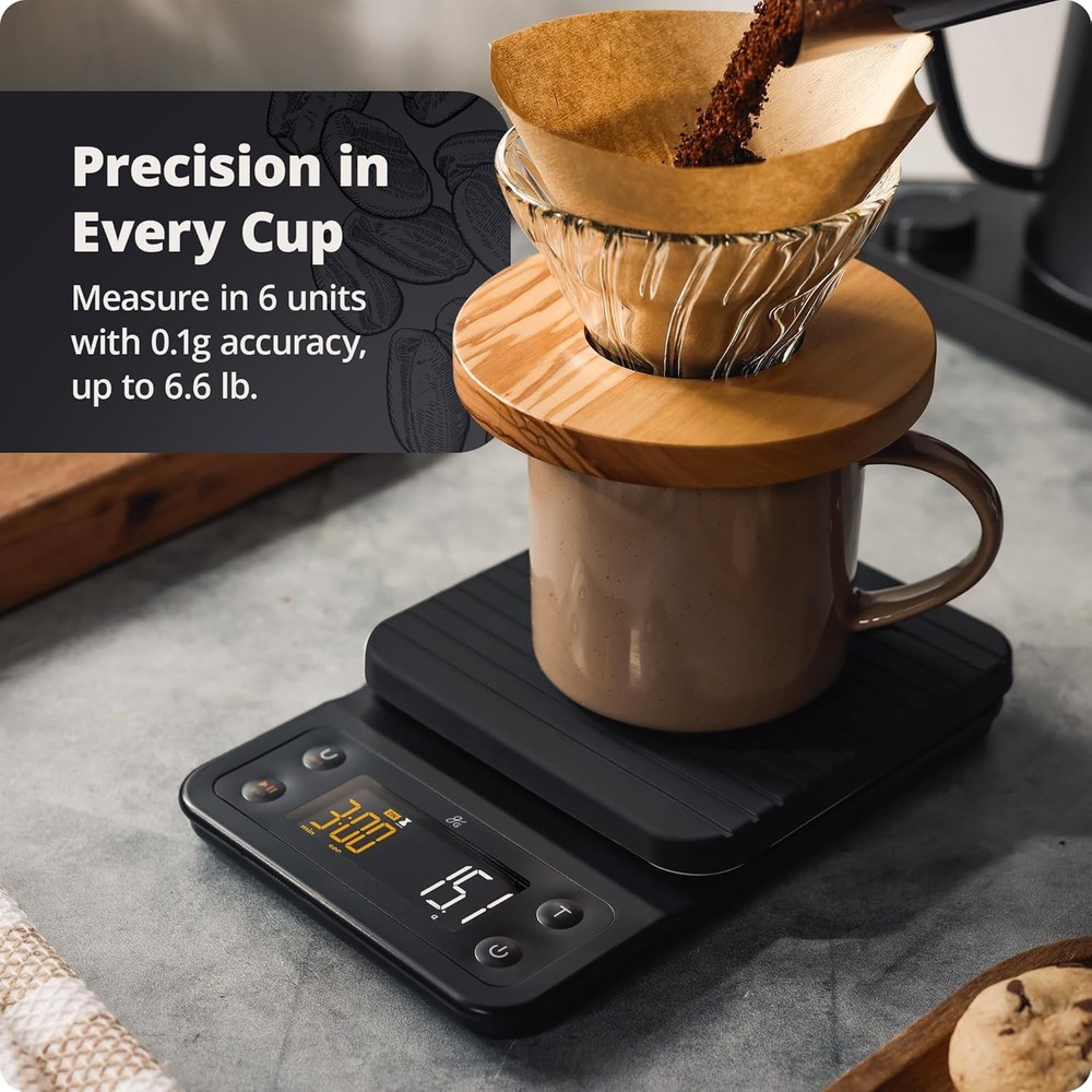 Greater Goods Coffee Scale with Timer – 0.1g Precision Digital Coffee & Espres