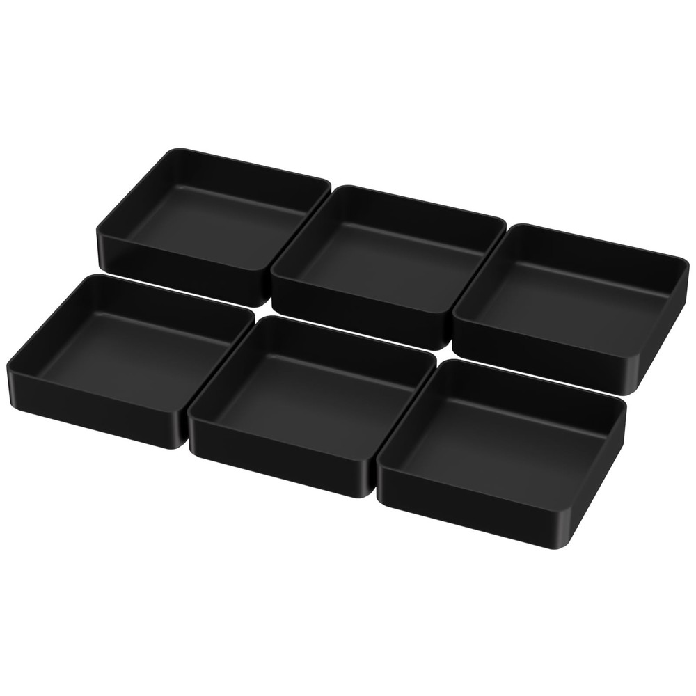 CHANCETSUI Black Stackable Vanity Organizer Trays: Thick Makeup Holder for Co...