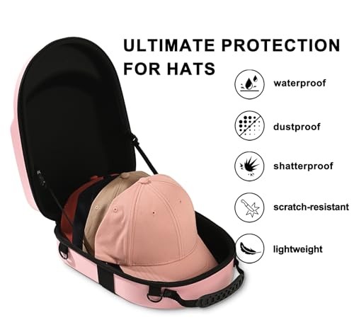 Pink hard hat box with handle and adjustable shoulder strap Pink/Rectangular