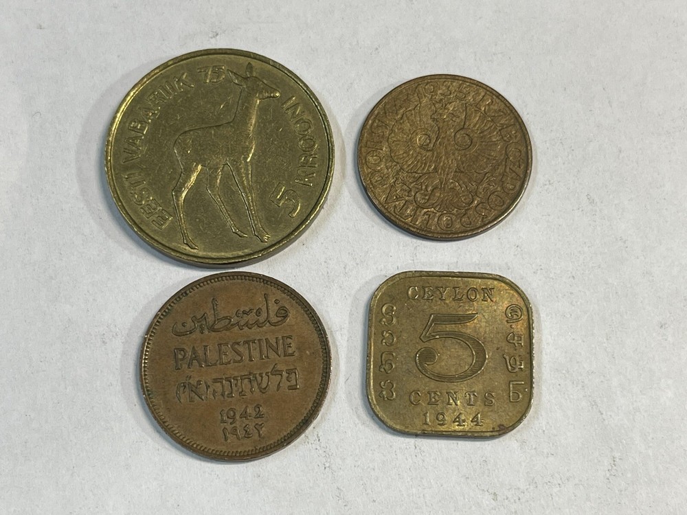 Assorted World Foreign 4 Coins Lot High Grade