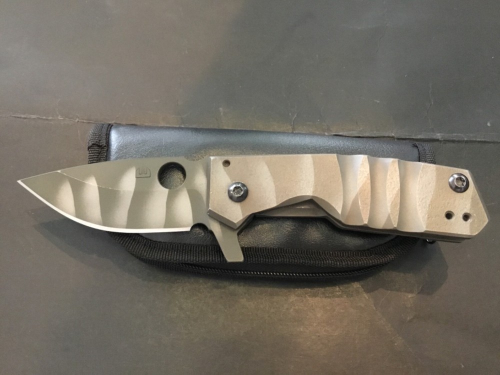 Custom Crusader Forge Titantium Flipper Folder Knife