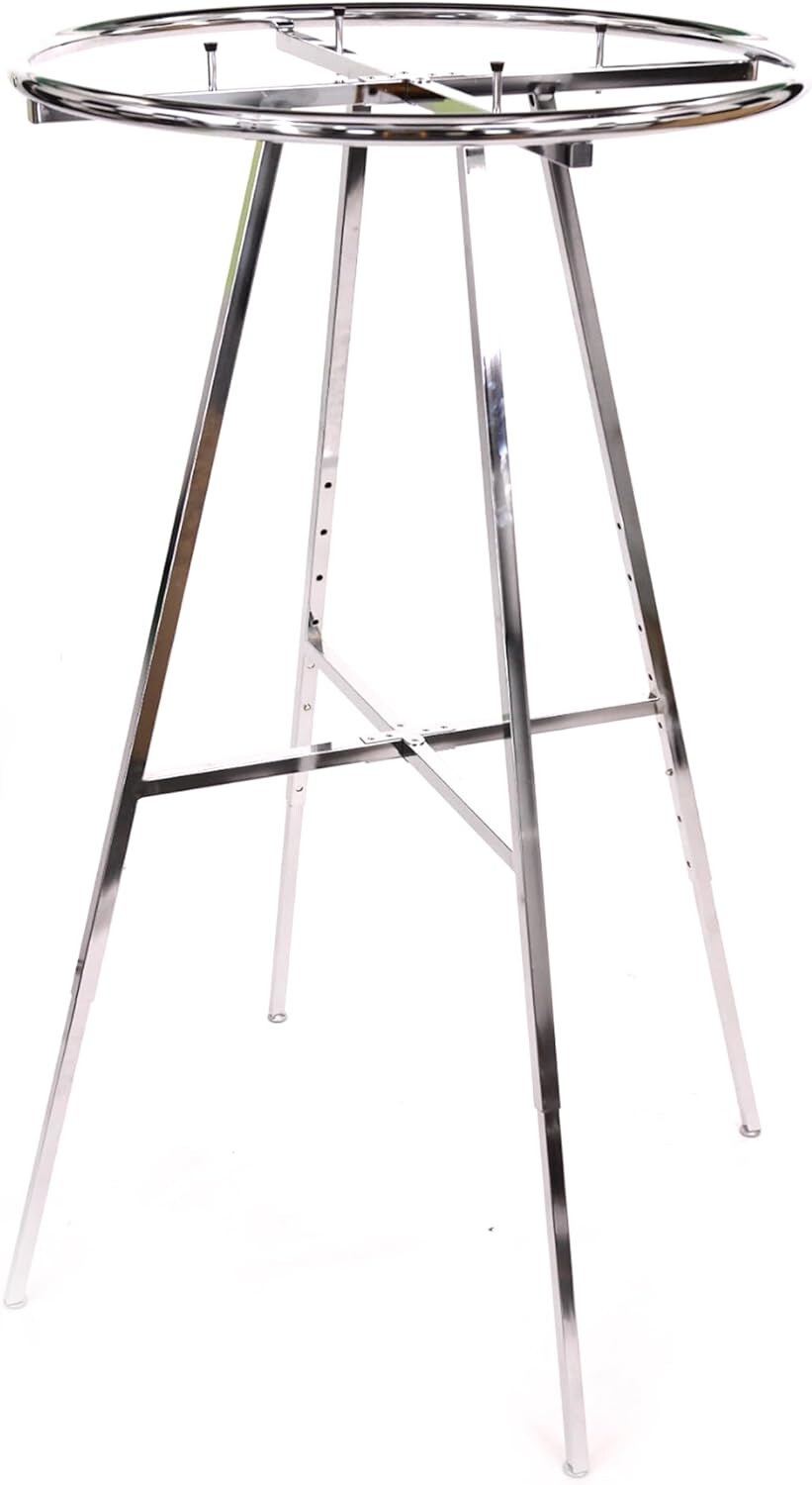 Chrome 36" Round Clothing Rack Height 48 - 72" H Leveler Glides Garment