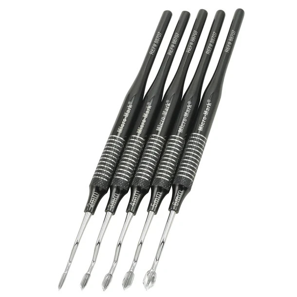 Micro Mark 88707 5 PC. V-Gouge Premier Elite Titanium-Plated Chisel Set