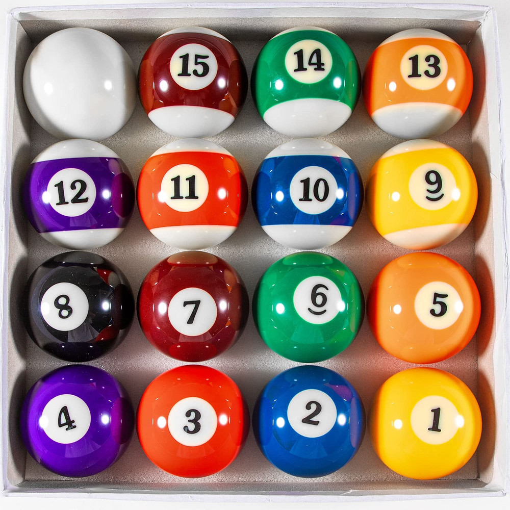 Billiard Balls Set 2-1/4" Regulation Size Pool Table Balls for Replacement (16 R