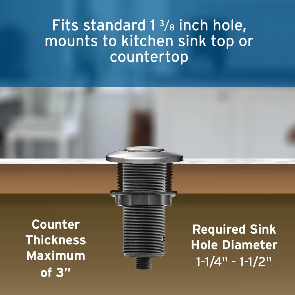 InSinkErator Garbage Disposal Air Switch Kit, Dual Outlet Sink Top Switch Button