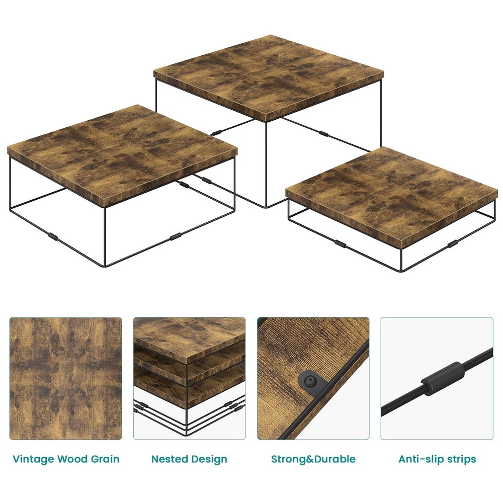 Buffet Risers, 3 Pack Wooden Risers Display Stands, Square Food Risers for Bu...
