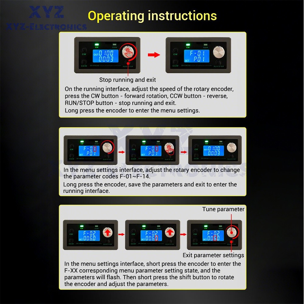 12-30V DMC02 DC Motor Controller Forward/Reverse Delay Cycle Speed Regulation