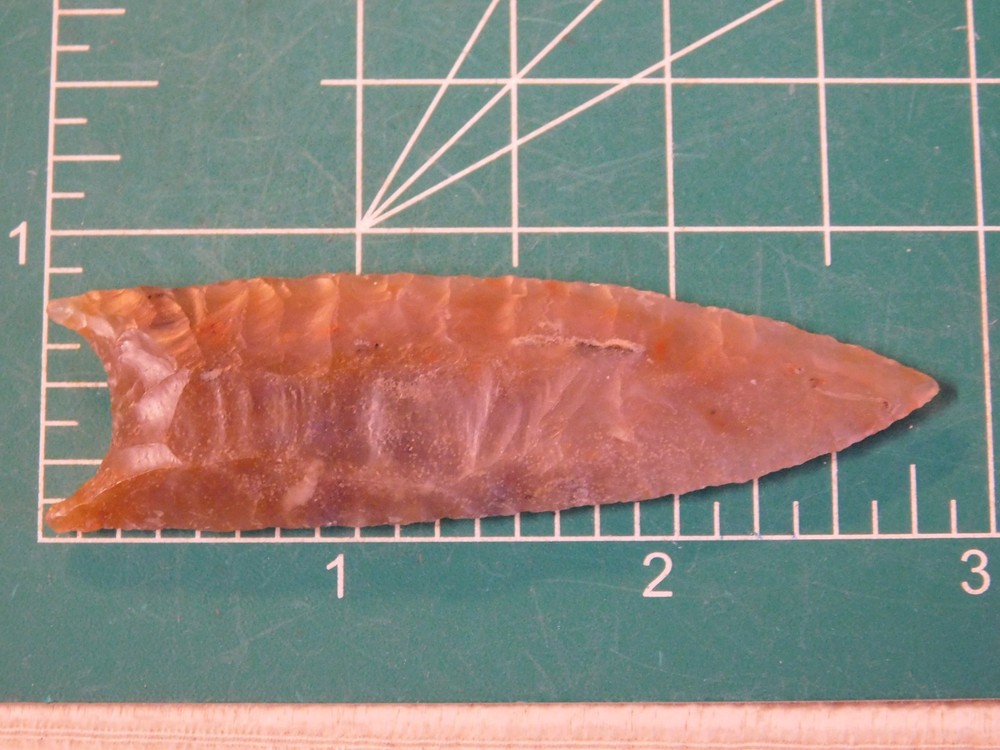 Arrowhead Museum Quality Reproduction Red Stone Agate Point-Translucent
