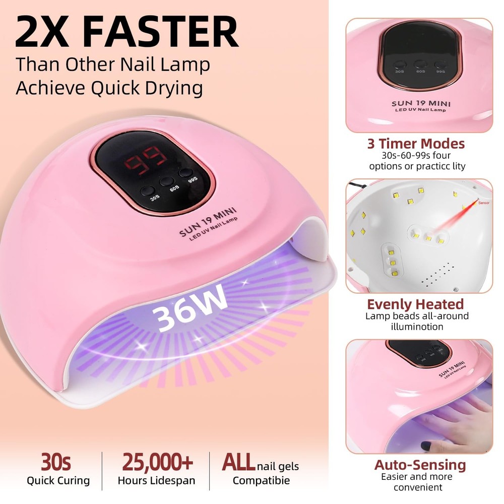 Acrylic Nail Kit with Drill & U V Light - Complete Starter Set for Beginners Wit